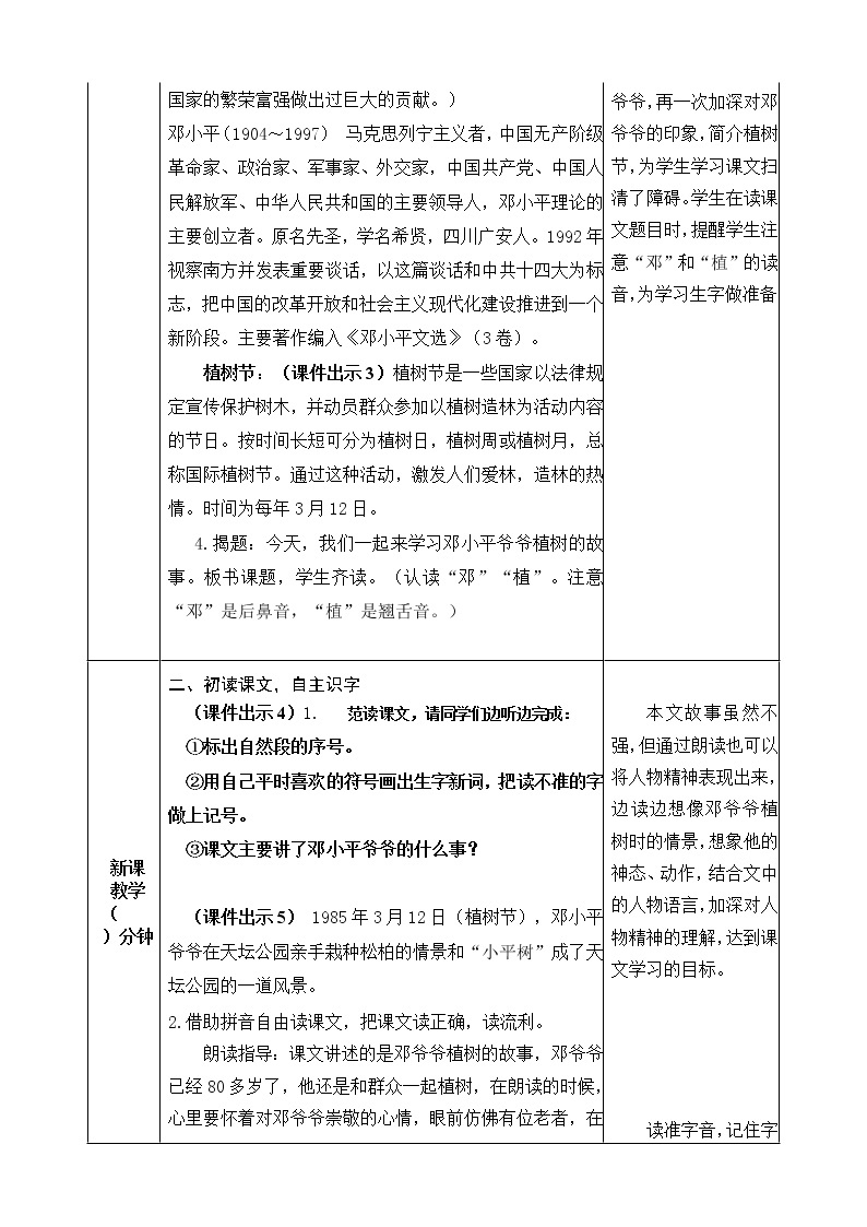 4 邓小平爷爷植树 教案02