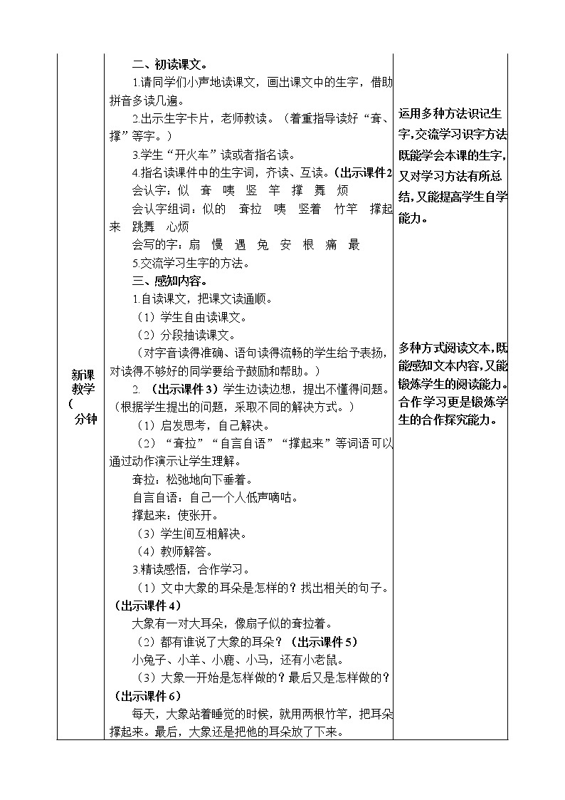 19 大象的耳朵 教案02