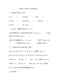 语文五年级下册第二单元单元综合与测试精品单元测试当堂检测题