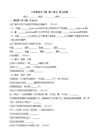 小学语文人教部编版六年级下册第三单元单元综合与测试优秀同步达标检测题