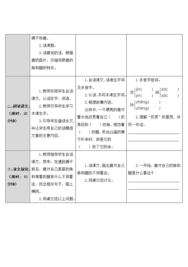 第7课《鹿角和鹿腿》教案02