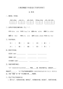 语文8 匆匆精品同步测试题