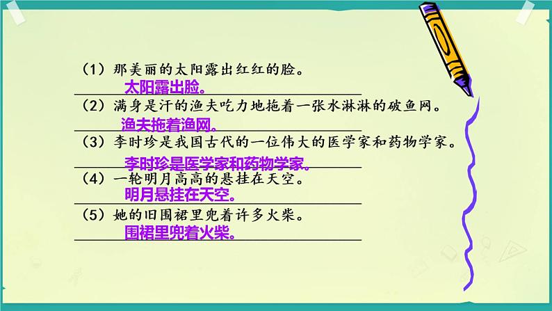 六年级下册语文句子专项训练 课件第5页