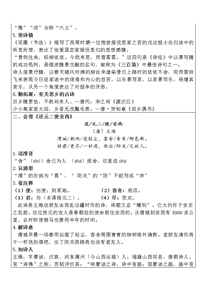 部编版六下语文小升初期末古诗单元要点 试卷02
