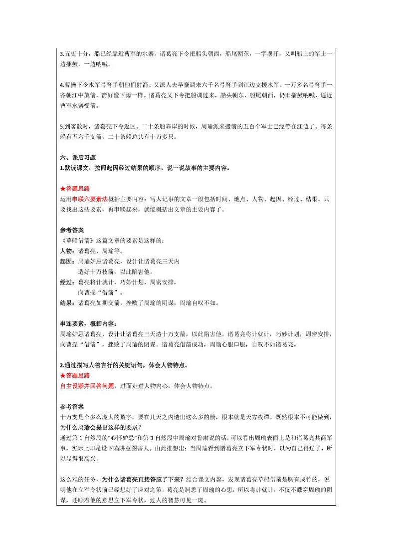 部编版五下语文第2单元 “地毯式”自主学习过关自查表 试卷03