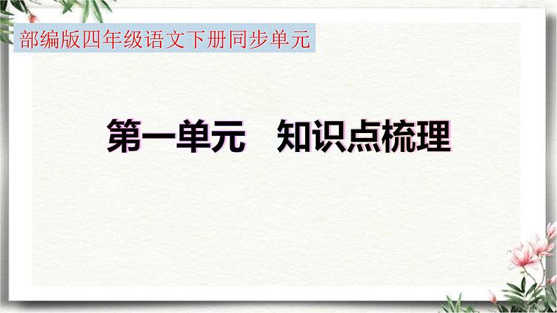 部编版四年级语文下册第一单元知识点梳理（课件）(共61张PPT)02