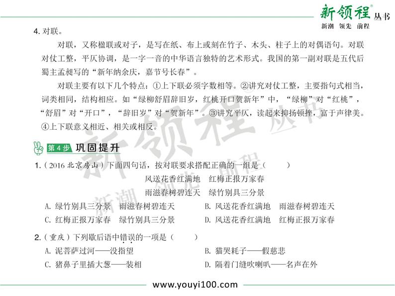 小学语文升学考试专题复习：专题七  积累与运用08