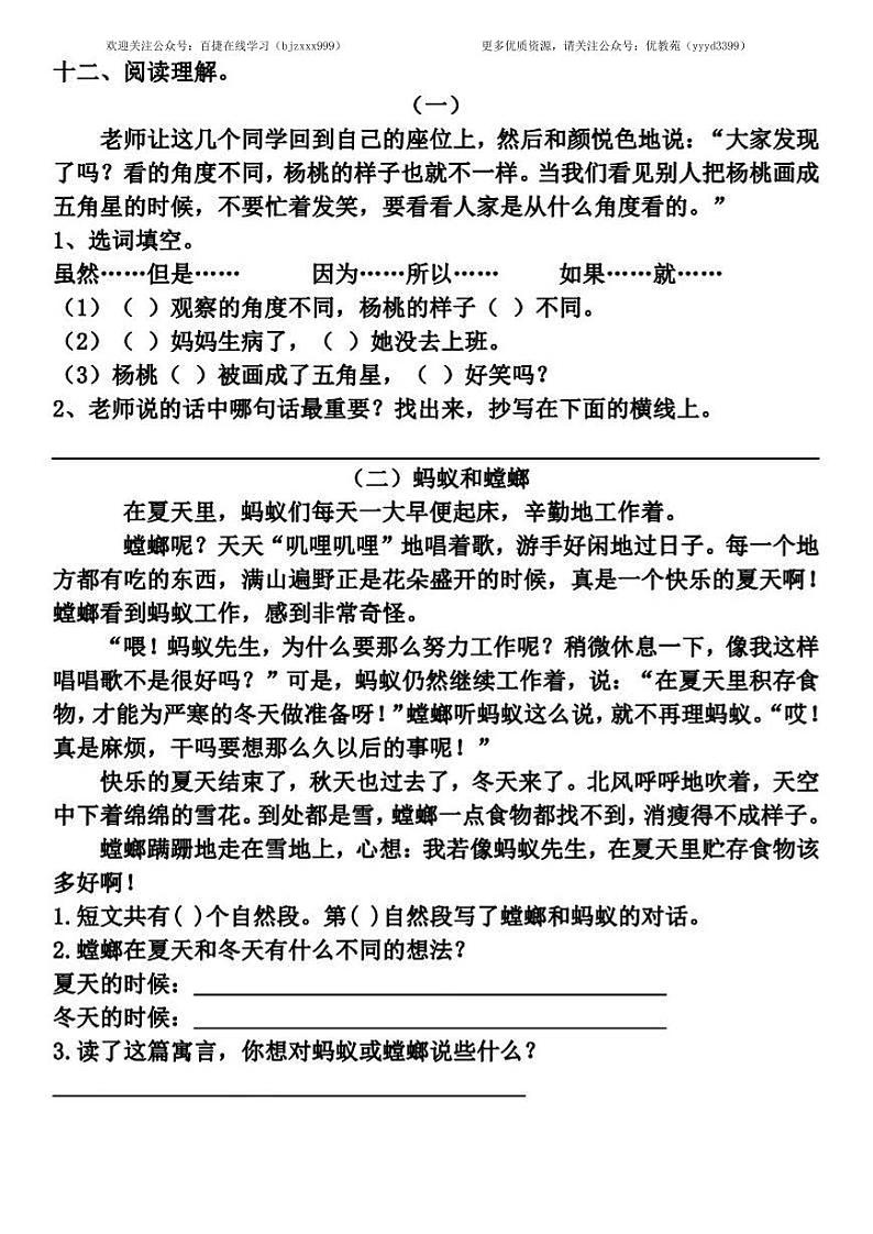 部编版二年级下册5-8单元基础知识复习卷第3页