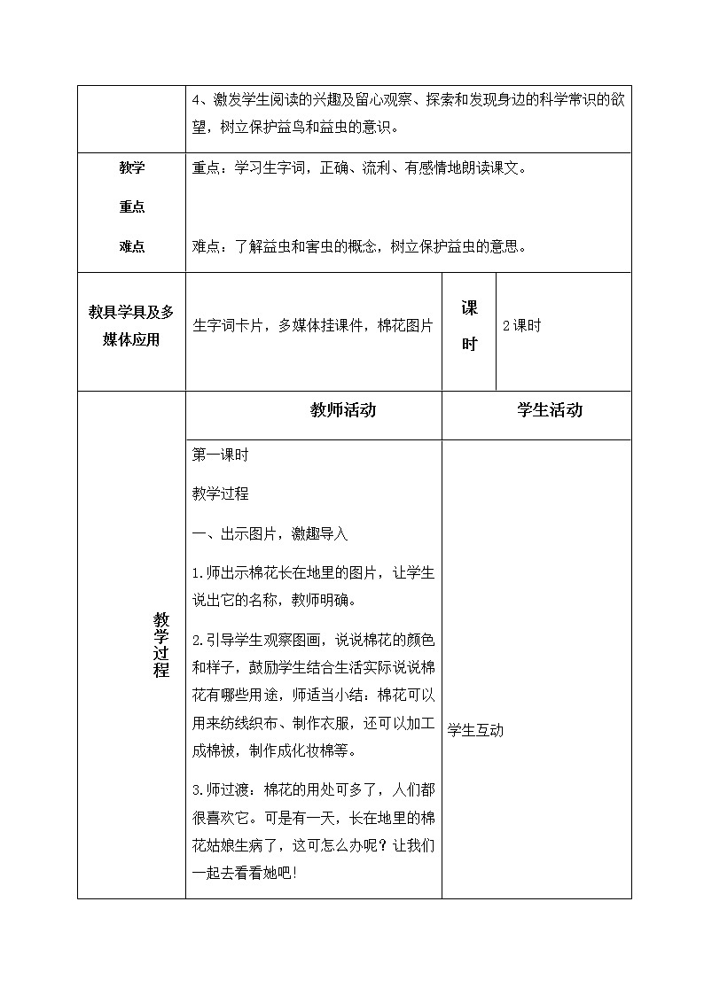 19、棉花姑娘 教学设计（含反思）02