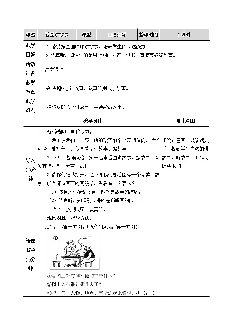 课文5《口语交际：看图讲故事》教案01