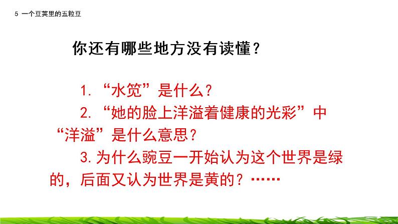 5《一个豆荚里的五粒豆》课件+视频素材08