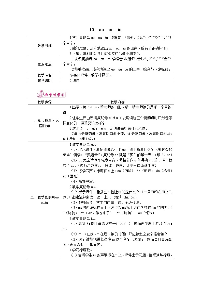 10.ɑo　ou　iu 教案01