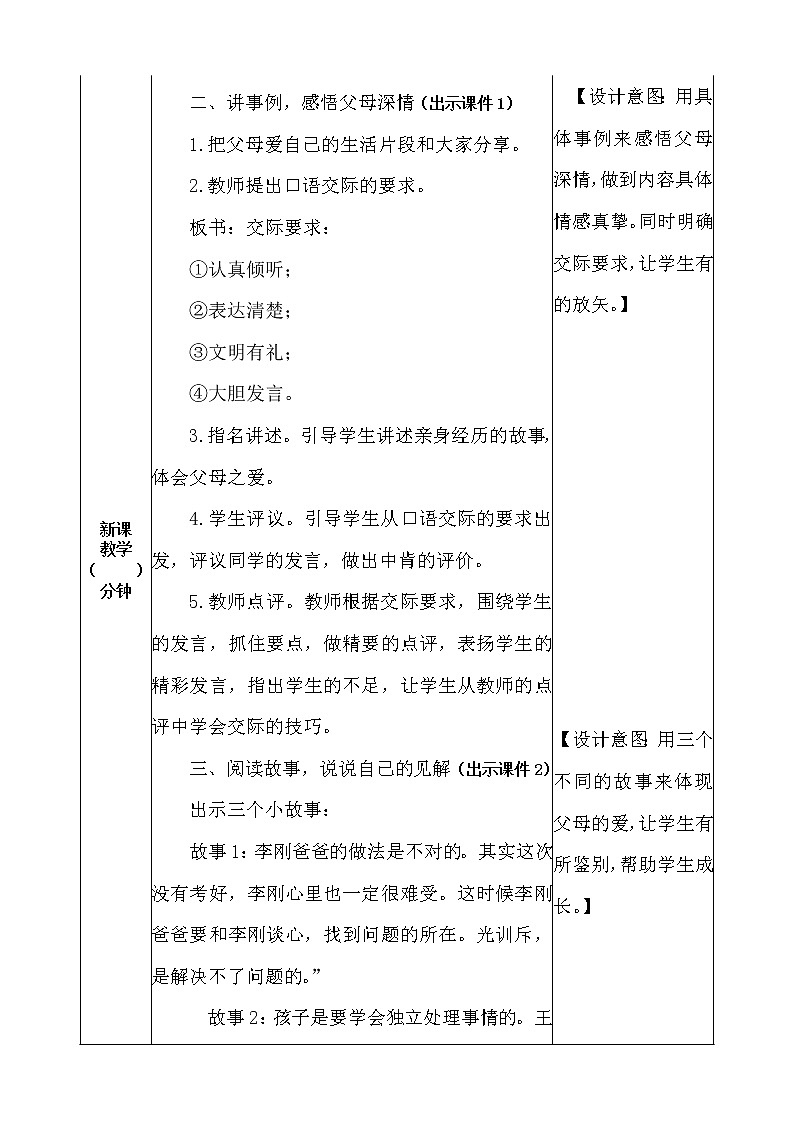 五年级上册第六单元 口语交际：父母之爱 教案02