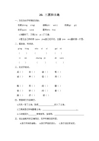 人教部编版六年级上册19* 三黑和土地课后作业题