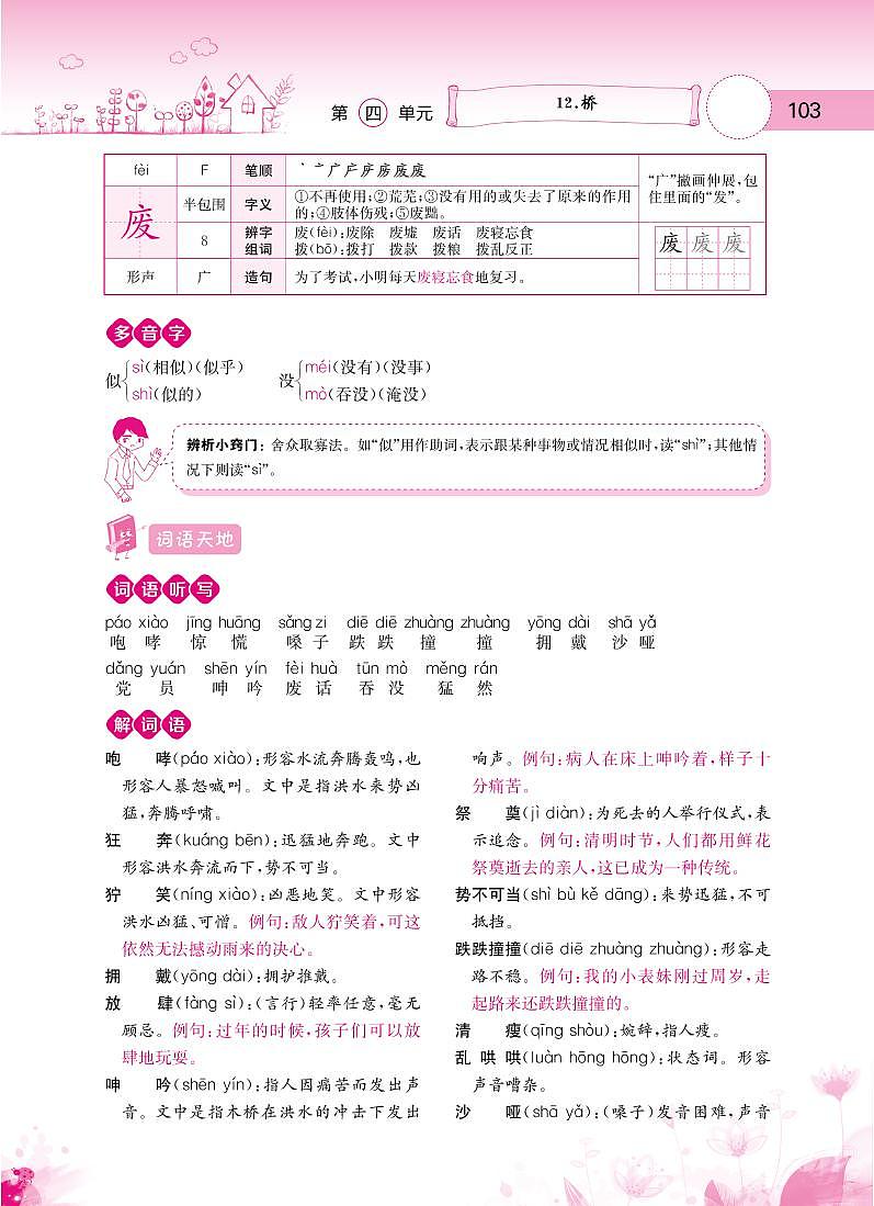 人教部编版六年级语文上册备课素材知识详解 第四单元第3页
