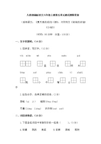 人教部编版六年级上册第五单元单元综合与测试单元测试同步练习题