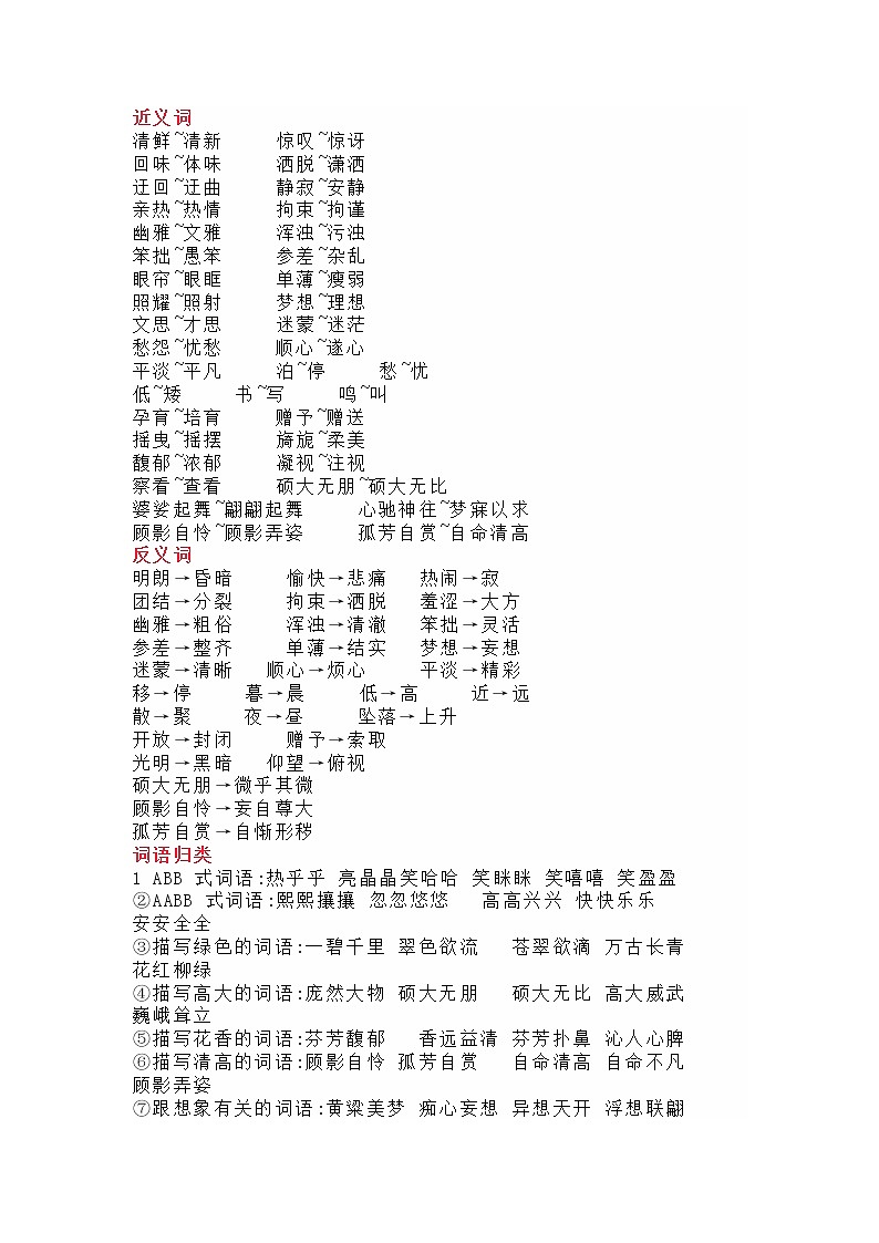 部编版语文六年级上册《语文园地一》知识点+同步练习第3页