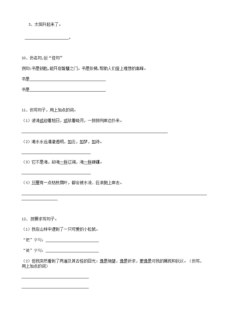 部编版语文20小升初句法句式-修辞01（19页） 试卷03