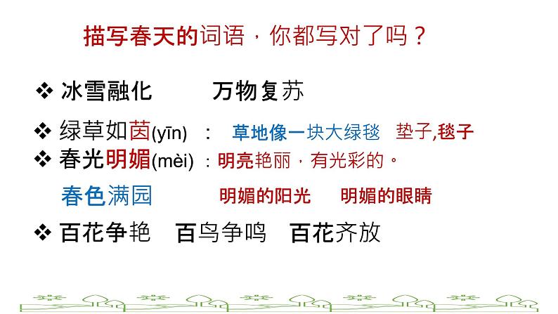 春风  同步综合练习  课件   ppt    附带 课堂动画游戏02