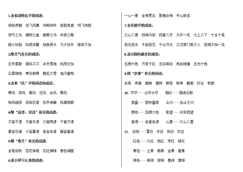 部编版二上语文成语第1页