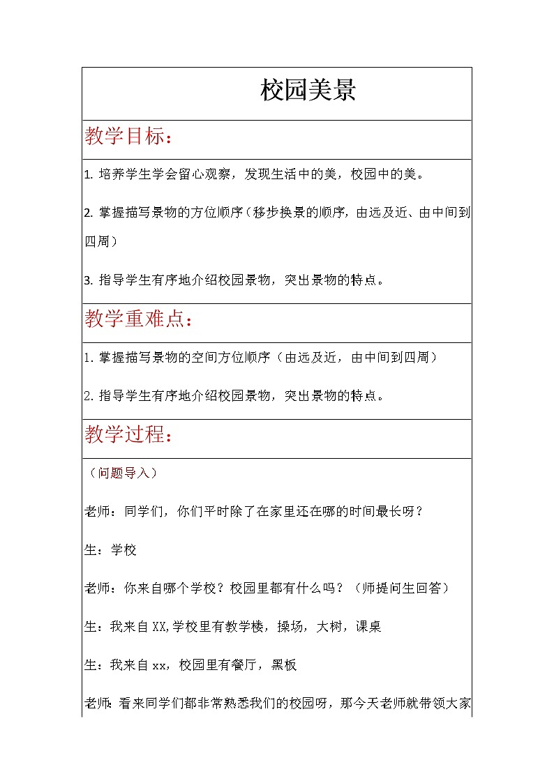 小学作文《校园美景》课件教案01