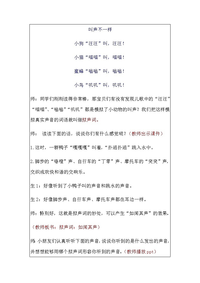 小学1-2年级看图写话《动物在说话》教案第2页