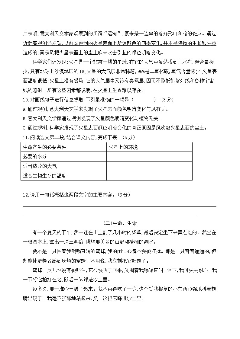 六年级语文上册试题期末测试及答案 部编版第3页