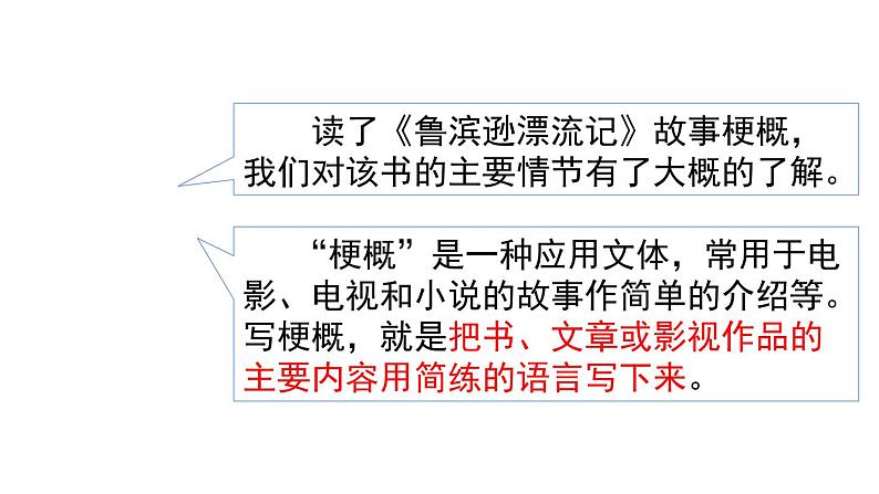 语文六年级下册习作：写作品梗概 课件07