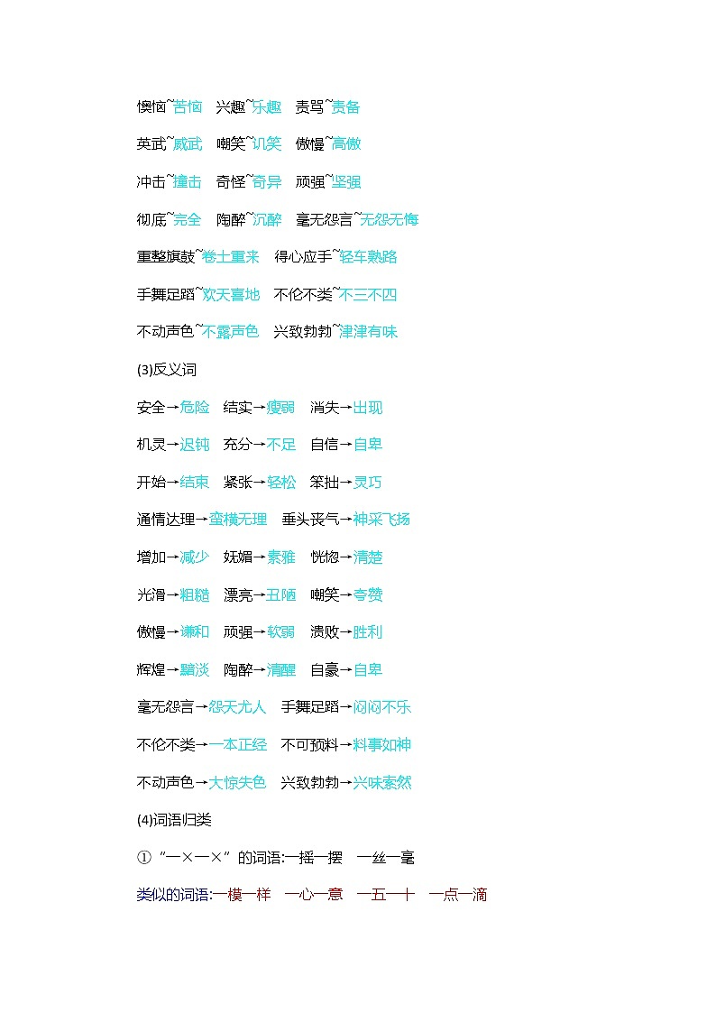 部编版语文四年级上册-第六单元知识小结第3页