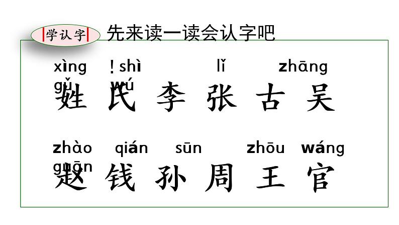 识字2 姓氏歌第7页