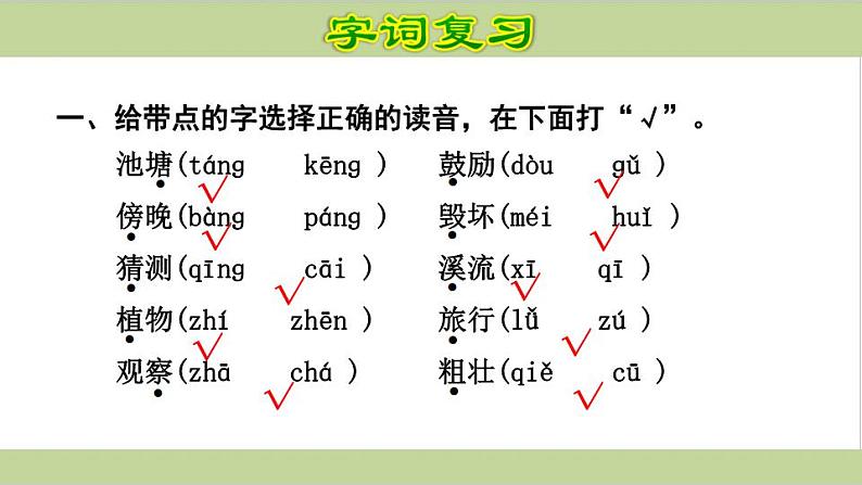 部编版二年级语文上册期末复习课件(按单元复习)PPT第3页