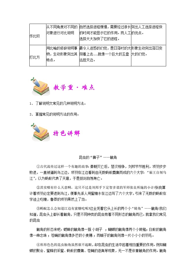 【精品】五年级上册阅读作文培优讲义  第1讲：说明方法及作用（学生版）第2页