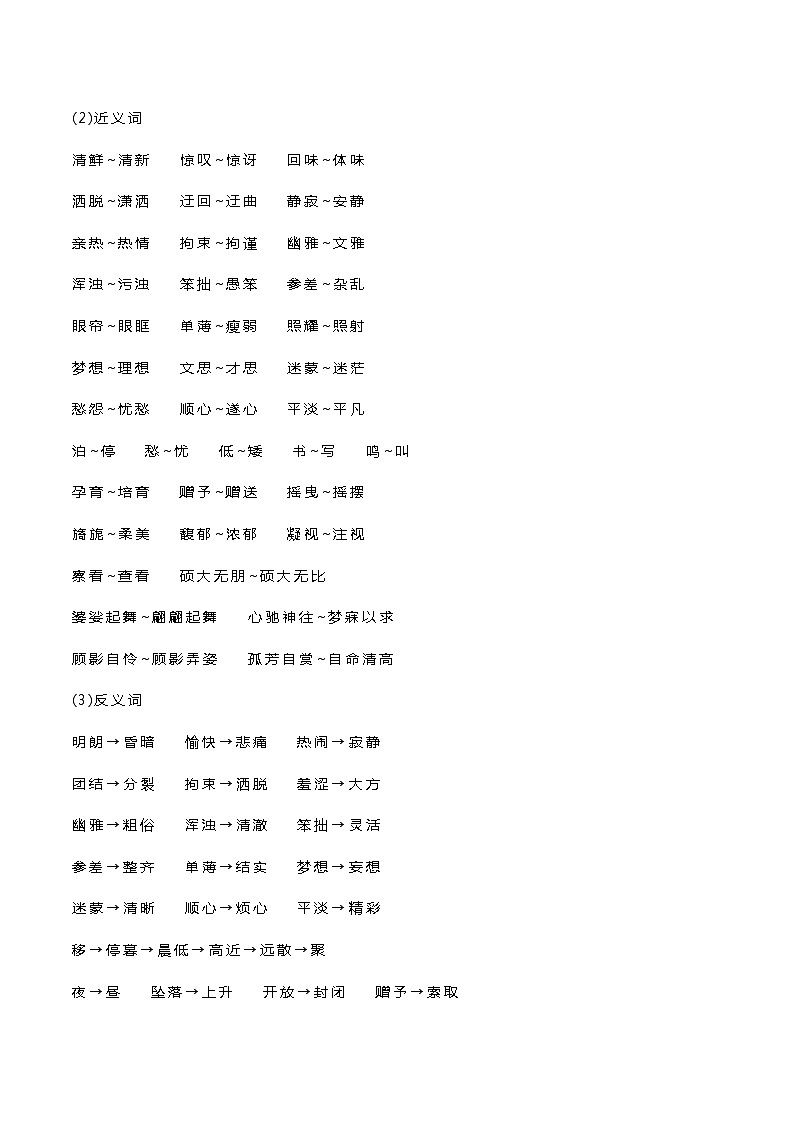 部编版小学六年级语文上册全册知识点总结已完成02