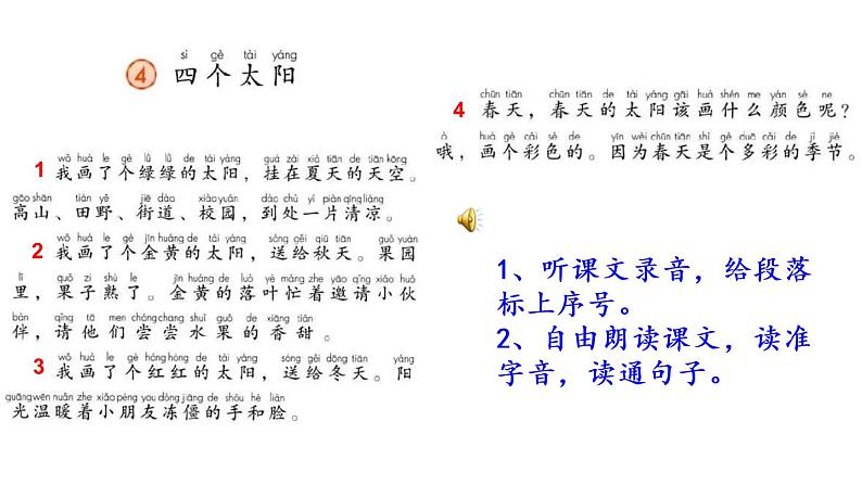 4 四个太阳（课件）小学语文一年级下册第3页