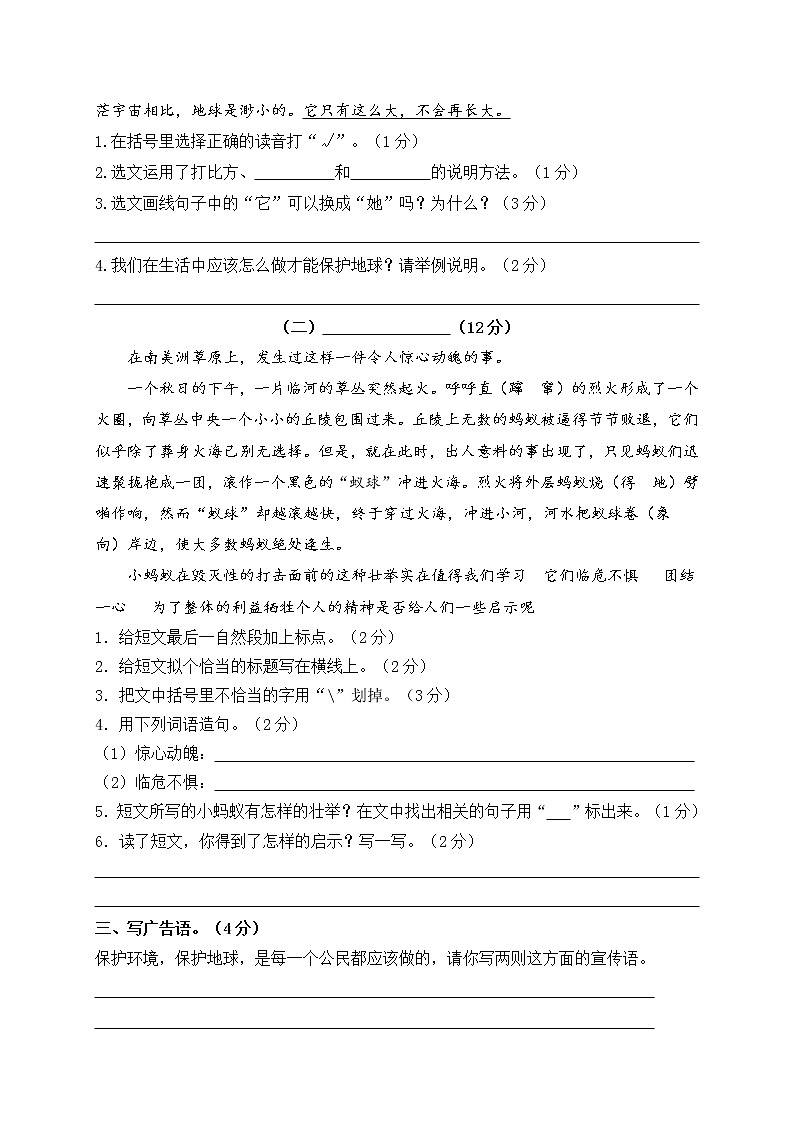 部编版四（上）：期末测试卷7（可下载） (5)第3页