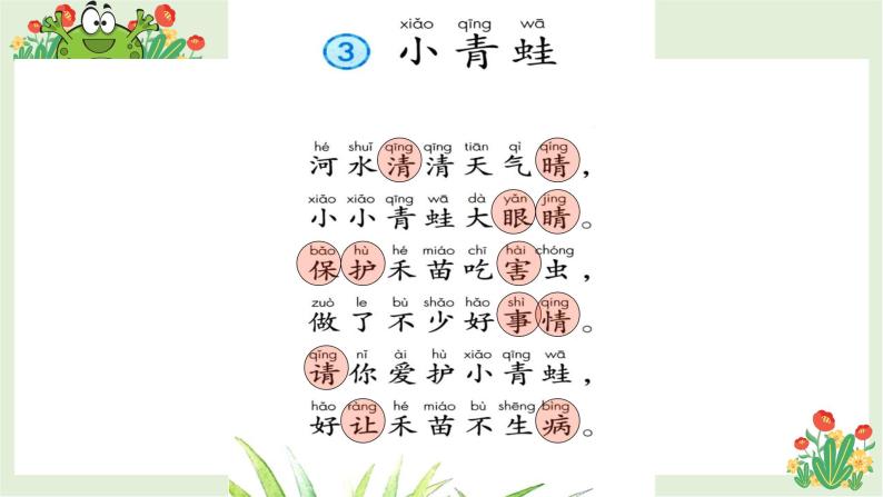 小学语文人教部编版一年级下册3小青蛙教案配套课件ppt
