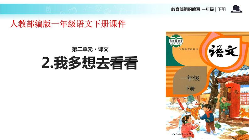 一年级下册语文课件-2.我想多去看看(人教部编版)(共18张PPT)第1页