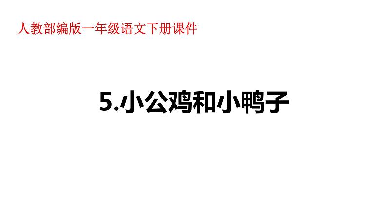 一年级下册语文课件-5. 小公鸡和小鸭子(人教部编版)(共42张PPT)第1页