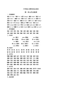 部编版语文六年级上册知识点总结