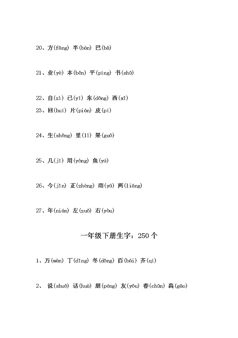 新部编版语文1-6年级2460个生字表(带拼音)第3页