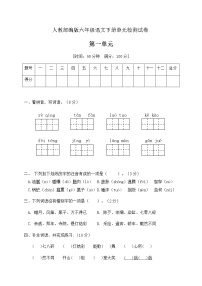 人教部编版六年级下册第一单元单元综合与测试优秀单元测试精练