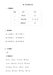 部编版一年级语文下册第二单元知识点