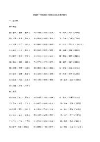 部编版一年级语文下册知识点汇总期末复习