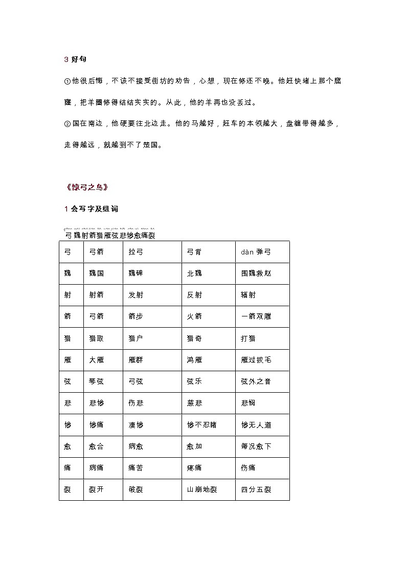 统编版三年级语文下册第3单元知识总结梳理02