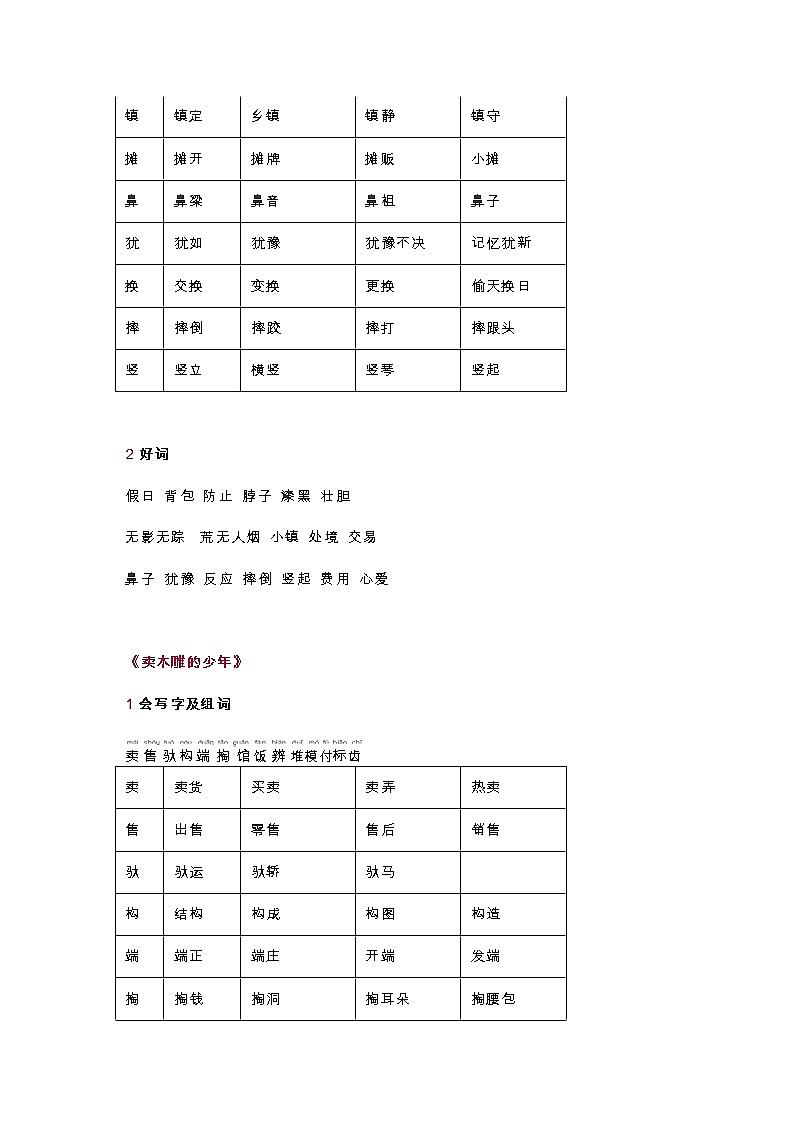 统编版三年级语文下册第7单元知识总结梳理02