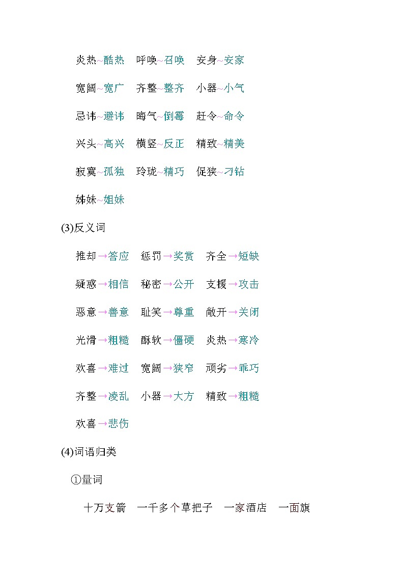 统编版五年级语文下册第二单元知识小结 学案03