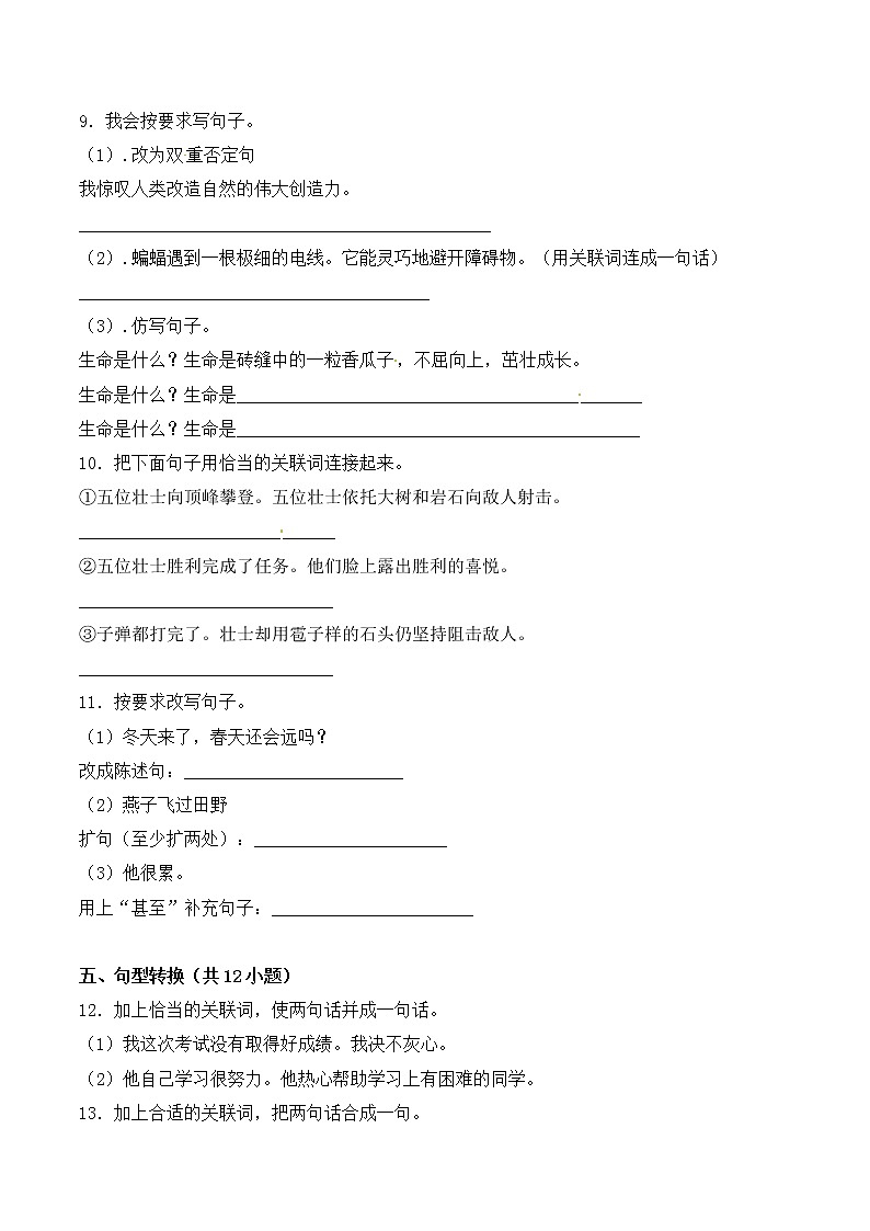 【考点06】句法实践（三）复句句型- 部编版（ 含答案）第3页