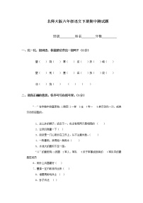 北师大版六年级下册语文期中试卷