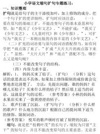 小升初小学语文缩句扩句专题练习： (2)