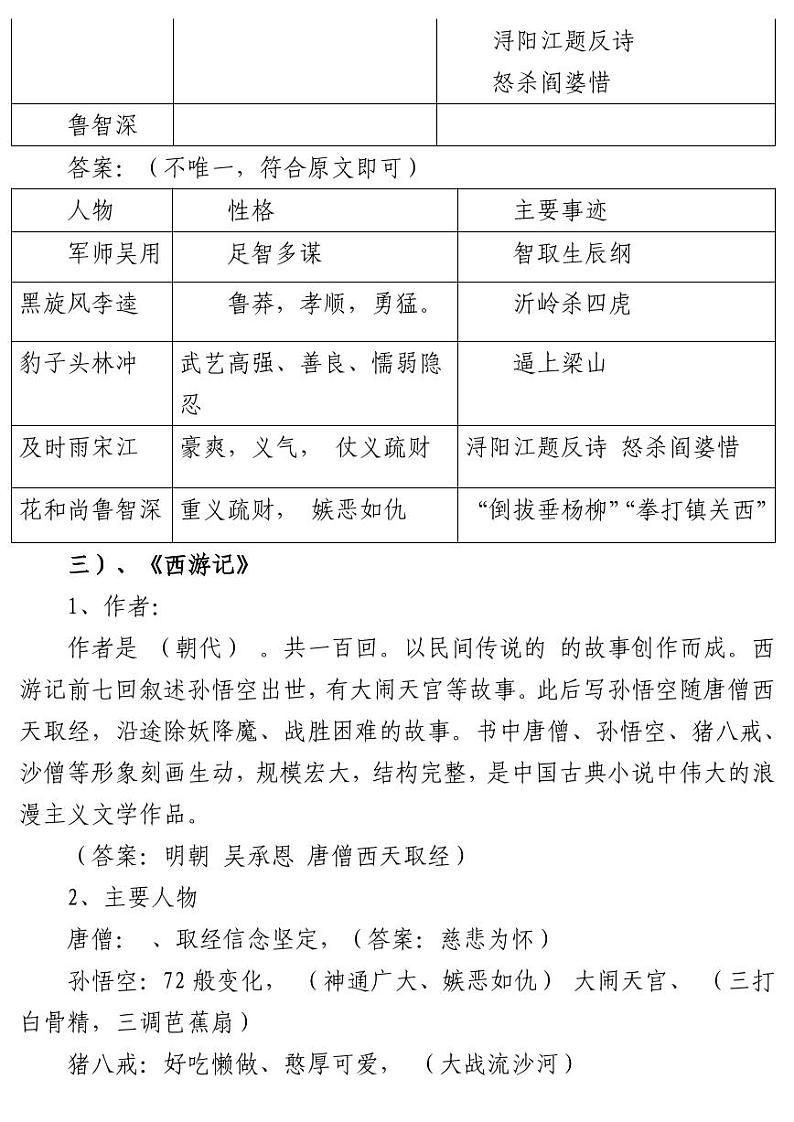 小升初小学语文文学常识汇总(必考)附练习03